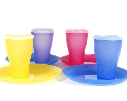 Reusable Plates And Cups With Lids 4 Pack