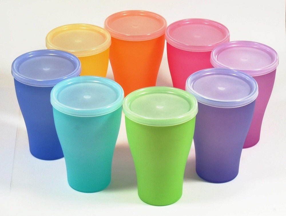 Reusable Plastic Drinking Cup, Camping Picnic Cups, 20 oz - Pack 4