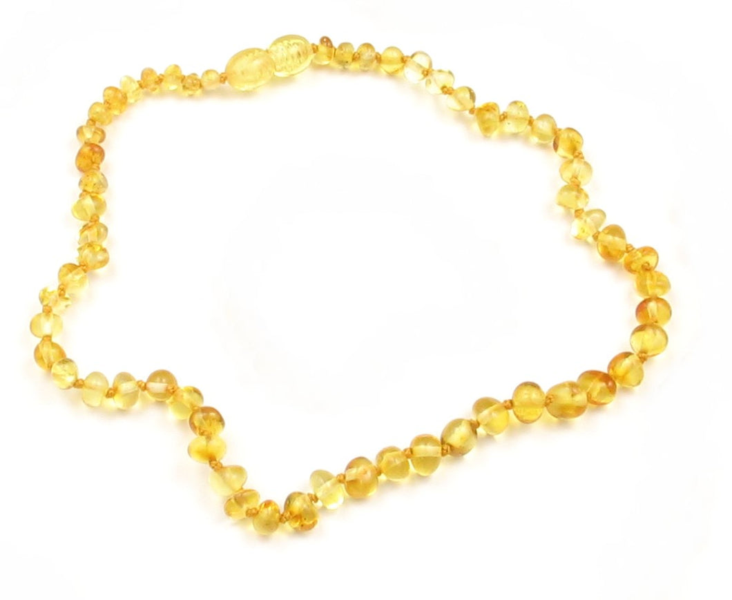 Baby Teething Necklace Lemon Bulky Baroque Beads
