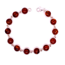 Load image into Gallery viewer, Amber and Silver Bracelet - round stones