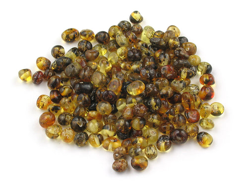 Baltic Amber Beads Random Shaped 4-6 mm Green 10 grams