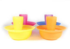 Plastic Cups Bowls Plates For 4 People 