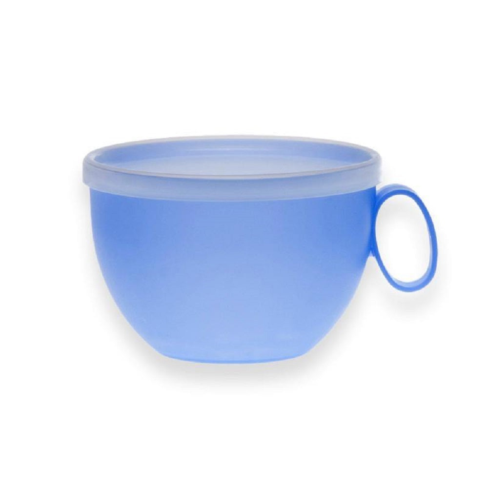 plastic coffee cup with lid blue